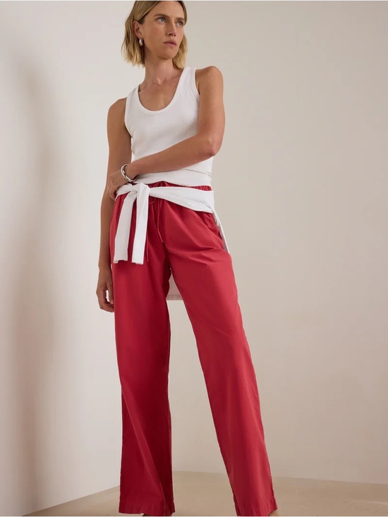 Nation LTD Pants - Nation LTD Red Lucia Poplin Pant Pima Cotton MSRP $198 currently on site